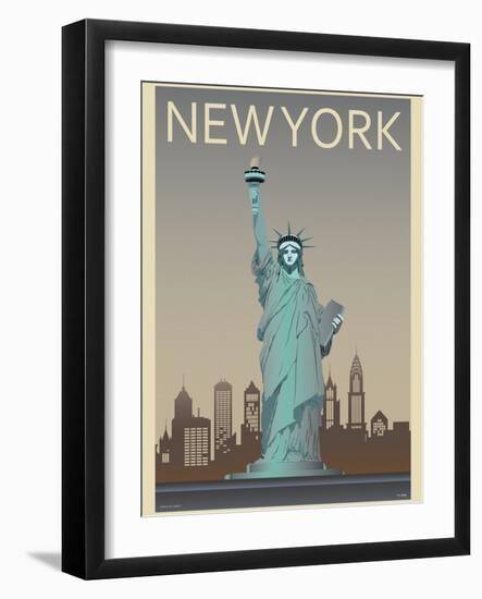 Statue of Liberty-Frk. Blaa-Framed Art Print