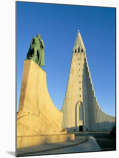 Statue of Liefer Eriksson and Hallgrimskikja Church, Reykjavik, Iceland, Polar Regions-Simon Harris-Mounted Photographic Print