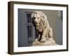 Statue of Lion at Brunswick Castle, Martonvasar, Hungary-null-Framed Giclee Print