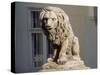 Statue of Lion at Brunswick Castle, Martonvasar, Hungary-null-Stretched Canvas