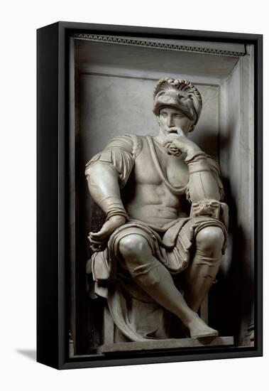 Statue of Lorenzo De' Medici-Michelangelo Buonarroti-Framed Stretched Canvas