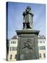 Statue of Ludwig Van Beethoven, Bonn, North Rhineland Westphalia, Germany-Christian Kober-Stretched Canvas