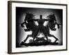 Statue of Man and Horses Being Lit from Behind at the New York World's Fair-David Scherman-Framed Photographic Print