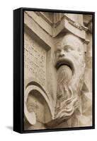 Statue of Man with Long Beard Outside a Church in Lecce, Puglia, Italy, Europe-Martin-Framed Stretched Canvas