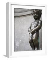 Statue of Manneken Pis Fountain, Brussels, Belgium, Europe-Martin Child-Framed Photographic Print