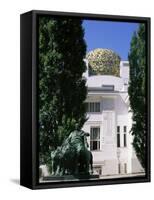 Statue of Mark Anthony and Secession Building, Vienna, Austria-Jean Brooks-Framed Stretched Canvas