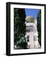 Statue of Mark Anthony and Secession Building, Vienna, Austria-Jean Brooks-Framed Photographic Print