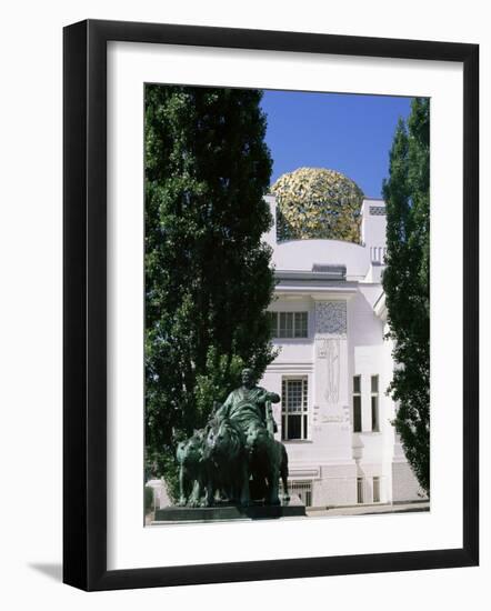 Statue of Mark Anthony and Secession Building, Vienna, Austria-Jean Brooks-Framed Photographic Print