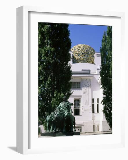 Statue of Mark Anthony and Secession Building, Vienna, Austria-Jean Brooks-Framed Photographic Print