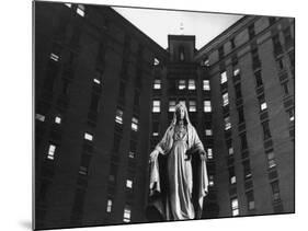 Statue of Mary in front of Catholic Hospital in Chicago, Symbolizing Mother of Mercy-John Dominis-Mounted Photographic Print