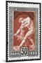 Statue Of Milan De Crotone. France 1924 Olympic Games 30 Centimes, Unused-null-Mounted Giclee Print