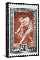 Statue Of Milan De Crotone. France 1924 Olympic Games 30 Centimes, Unused-null-Stretched Canvas