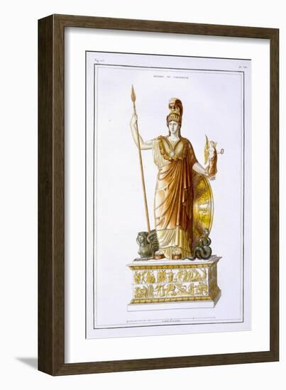 Statue of Minerva by Phidias, General Study of Greek Architecture and Sculpture, c.1814-null-Framed Giclee Print