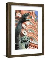 Statue of Minin and Pozharskiy and St. Basil's Cathedral in Red Square, Moscow, Russia, Europe-Martin Child-Framed Photographic Print