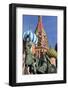 Statue of Minin and Pozharskiy and the Onion Domes of St. Basil's Cathedral in Red Square-Martin Child-Framed Photographic Print