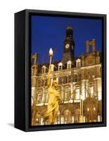 Statue of Morn and Old Post Office in City Square at Dusk, Leeds, West Yorkshire, Yorkshire, Englan-Mark Sunderland-Framed Stretched Canvas