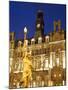 Statue of Morn and Old Post Office in City Square at Dusk, Leeds, West Yorkshire, Yorkshire, Englan-Mark Sunderland-Mounted Photographic Print