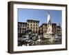 Statue of Neptune, Fonte Del Nettuno in the Piazza Della Signoria, Florence, Italy-Peter Thompson-Framed Photographic Print