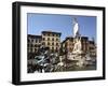 Statue of Neptune, Fonte Del Nettuno in the Piazza Della Signoria, Florence, Italy-Peter Thompson-Framed Photographic Print