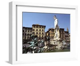 Statue of Neptune, Fonte Del Nettuno in the Piazza Della Signoria, Florence, Italy-Peter Thompson-Framed Photographic Print