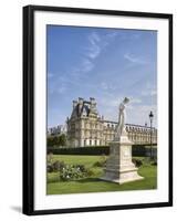 Statue of Nymphe and Louvre Museum, Paris-Raimund Koch-Framed Photographic Print