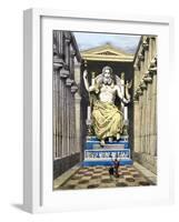 Statue of Olympian Zeus by Pheidias, from a Series of the "Seven Wonders of the Ancient World"-Ferdinand Knab-Framed Giclee Print