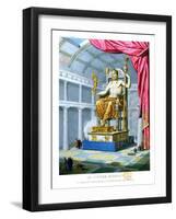 Statue of Olympian Zeus on His Throne Inside His Temple at Olympus, 1814-null-Framed Giclee Print