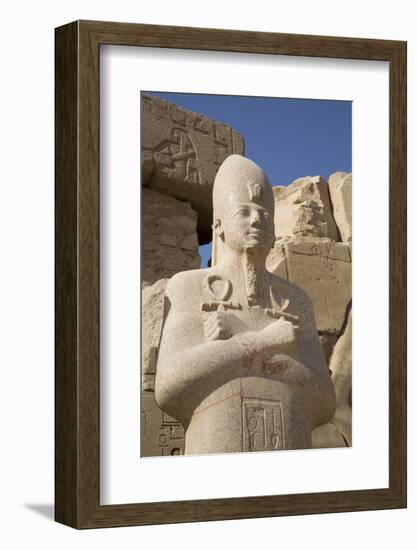 Statue of Pharaoh, Precinct of Amun-Re, Karnak Temple, Luxor, Thebes, Egypt, North Africa, Africa-Richard Maschmeyer-Framed Photographic Print