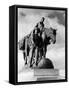 Statue of Pioneer Woman Holding Baby on Horse Led by Husband in Penn Valley Park Kansas City-null-Framed Stretched Canvas