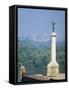 Statue of Pobednik, Kalemegdan, Belgrade, Serbia-Russell Young-Framed Stretched Canvas