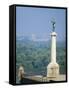 Statue of Pobednik, Kalemegdan, Belgrade, Serbia-Russell Young-Framed Stretched Canvas