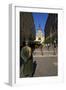 Statue of Policeman with St. Stephen's Basilica, Budapest, Hungary, Europe-Neil Farrin-Framed Photographic Print