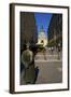 Statue of Policeman with St. Stephen's Basilica, Budapest, Hungary, Europe-Neil Farrin-Framed Photographic Print