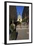 Statue of Policeman with St. Stephen's Basilica, Budapest, Hungary, Europe-Neil Farrin-Framed Photographic Print