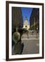 Statue of Policeman with St. Stephen's Basilica, Budapest, Hungary, Europe-Neil Farrin-Framed Photographic Print