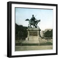 Statue of Prince Ferdinand of Savoy (1822-1855), Duke of Genoa, Turin, Solferino Square, Circa 1890-Leon, Levy et Fils-Framed Photographic Print
