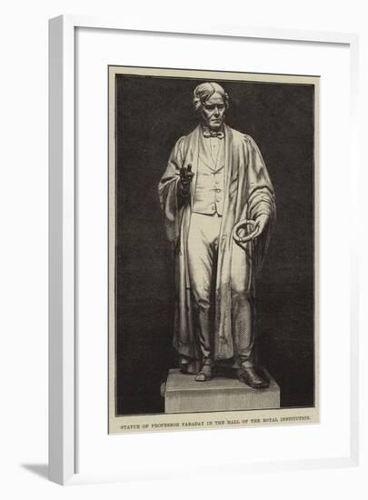 Statue of Professor Faraday in the Hall of the Royal Institution-null-Framed Giclee Print