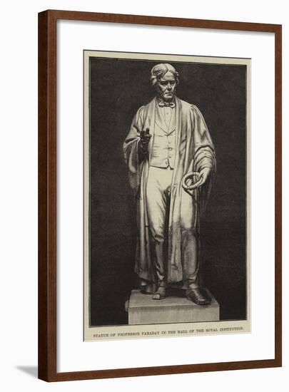 Statue of Professor Faraday in the Hall of the Royal Institution-null-Framed Giclee Print