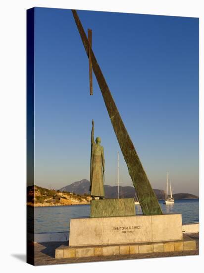 Statue of Pythagoras (Greek Philosopher and Mathematician), Pythagorion, Samos, Greece-Stuart Black-Stretched Canvas