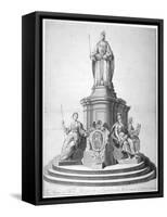 Statue of Queen Anne Erected as a Celebration of the Completion of St Paul's Cathedral, 1713-null-Framed Stretched Canvas