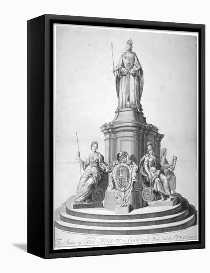 Statue of Queen Anne Erected as a Celebration of the Completion of St Paul's Cathedral, 1713-null-Framed Stretched Canvas