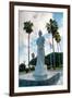 Statue of Queen Wilhelmina in Oranjestad, Aruba with the Dutch Flag Standing in a Square Surrounded-PlusONE-Framed Photographic Print