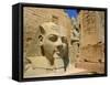 Statue of Ramses II and Obelisk, Luxor Temple, Luxor, Egypt, North Africa-Gavin Hellier-Framed Stretched Canvas