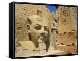 Statue of Ramses II and Obelisk, Luxor Temple, Luxor, Egypt, North Africa-Gavin Hellier-Framed Stretched Canvas