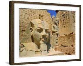 Statue of Ramses II and Obelisk, Luxor Temple, Luxor, Egypt, North Africa-Gavin Hellier-Framed Photographic Print