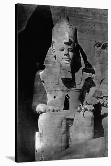 Statue of Ramses II at the Temple of Ramses II-Francis Frith-Stretched Canvas