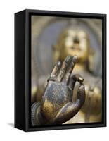 Statue of River Goddess Jamuna, Mul Chowk Courtyard, Durbar Square, Kathmandu Valley, Nepal-Don Smith-Framed Stretched Canvas