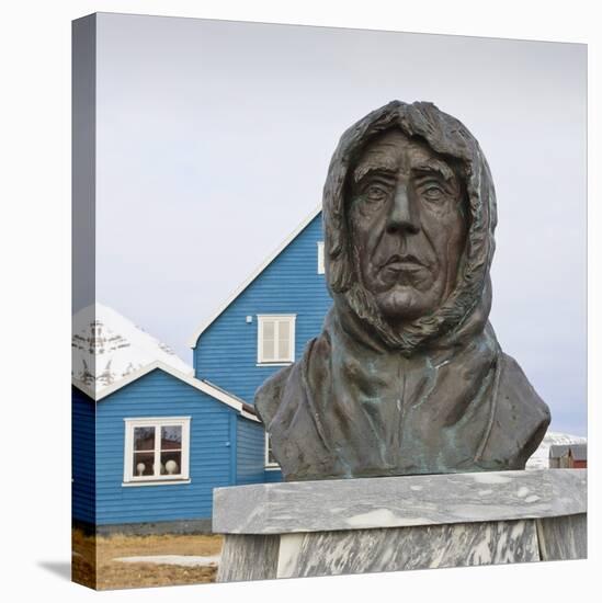 Statue of Roald Amundsen, Ny Alesund, Spitsbergen (Svalbard), Arctic, Norway, Scandinavia, Europe-Eleanor Scriven-Stretched Canvas