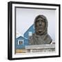Statue of Roald Amundsen, Ny Alesund, Spitsbergen (Svalbard), Arctic, Norway, Scandinavia, Europe-Eleanor Scriven-Framed Photographic Print