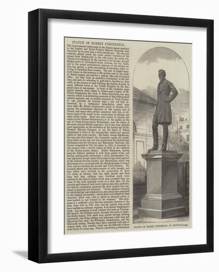 Statue of Robert Stephenson, in Euston-Square-null-Framed Giclee Print